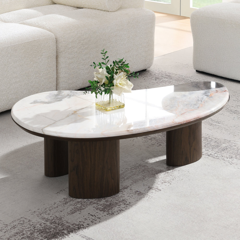 Hanale Natural Marble Coffee, End & Console Tables