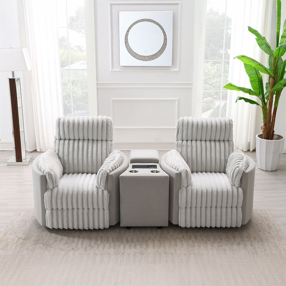 Emee Swivel Glider Recliner & Console
