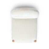Detail of textured woven chenille fabric fibers on Bruno dining chair seat