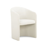 FOAK Seraphina performance velvet dining chair front view with curved backrest
