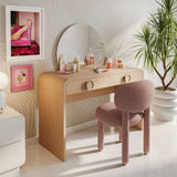 Manu Performance Fabric Side Chair styled in boutique office workspace corner