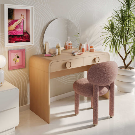 Manu Performance Fabric Side Chair styled in boutique office workspace corner