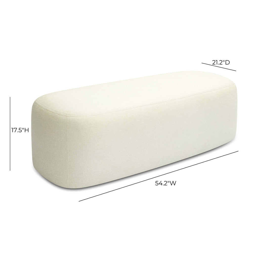 Graceland 54" Faux Mohair Bench dimensions