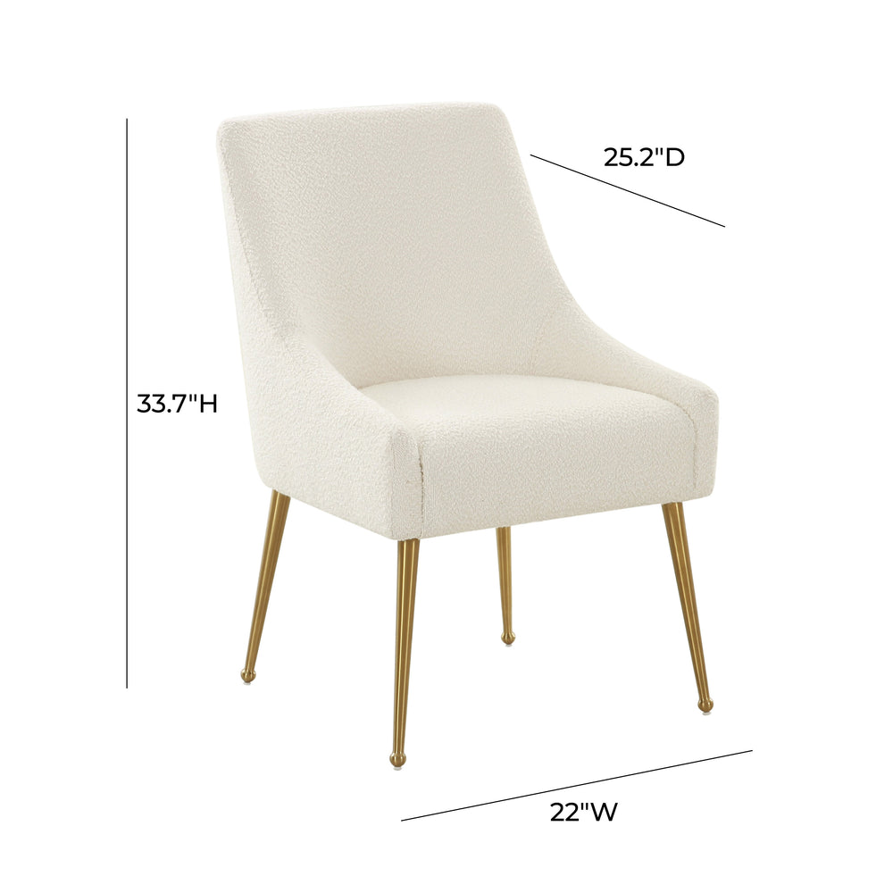 Beatrix Cream Performance Boucle Side Chair dimensions