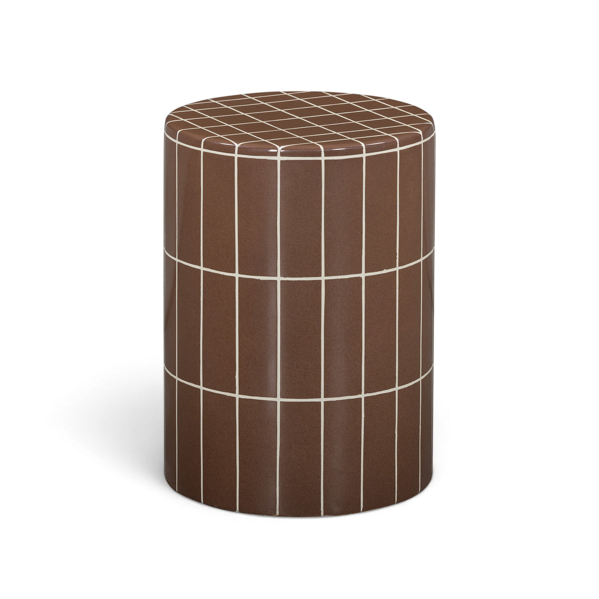 Tatiana concrete side table beside a pool lounge chair setup