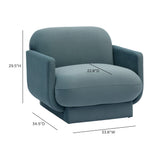 Azalea Performance Velvet Accent Chair studio cutout on white background