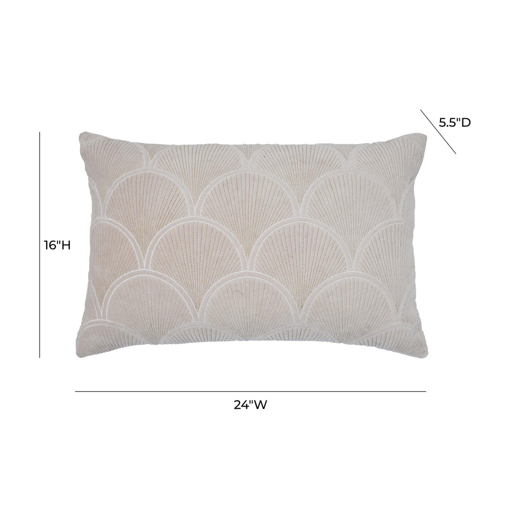 Destiny 24"X16" White Woven Rectangular Cushion dimensions