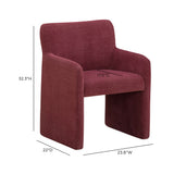 Crawley dining armchair profile showcasing organic sculptural curves and volume