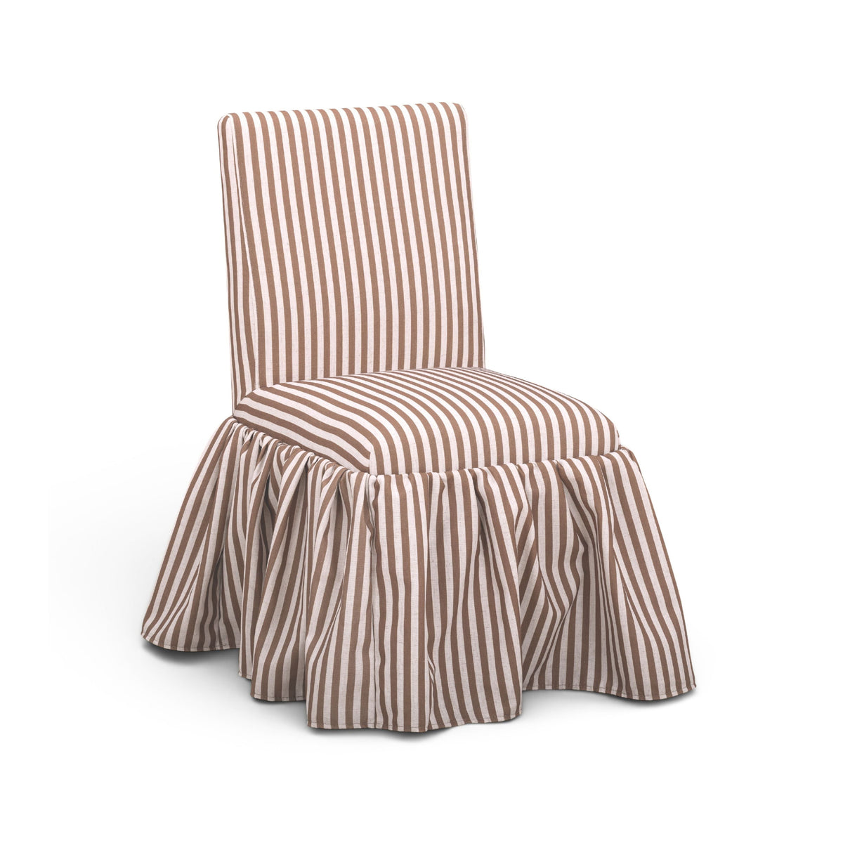 Gertrude Striped Performance Linen Skirted Dining Chair - View 13