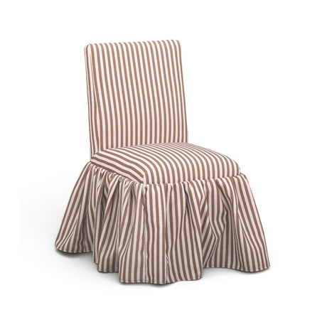 Gertrude Striped Performance Linen Skirted Dining Chair - View 13