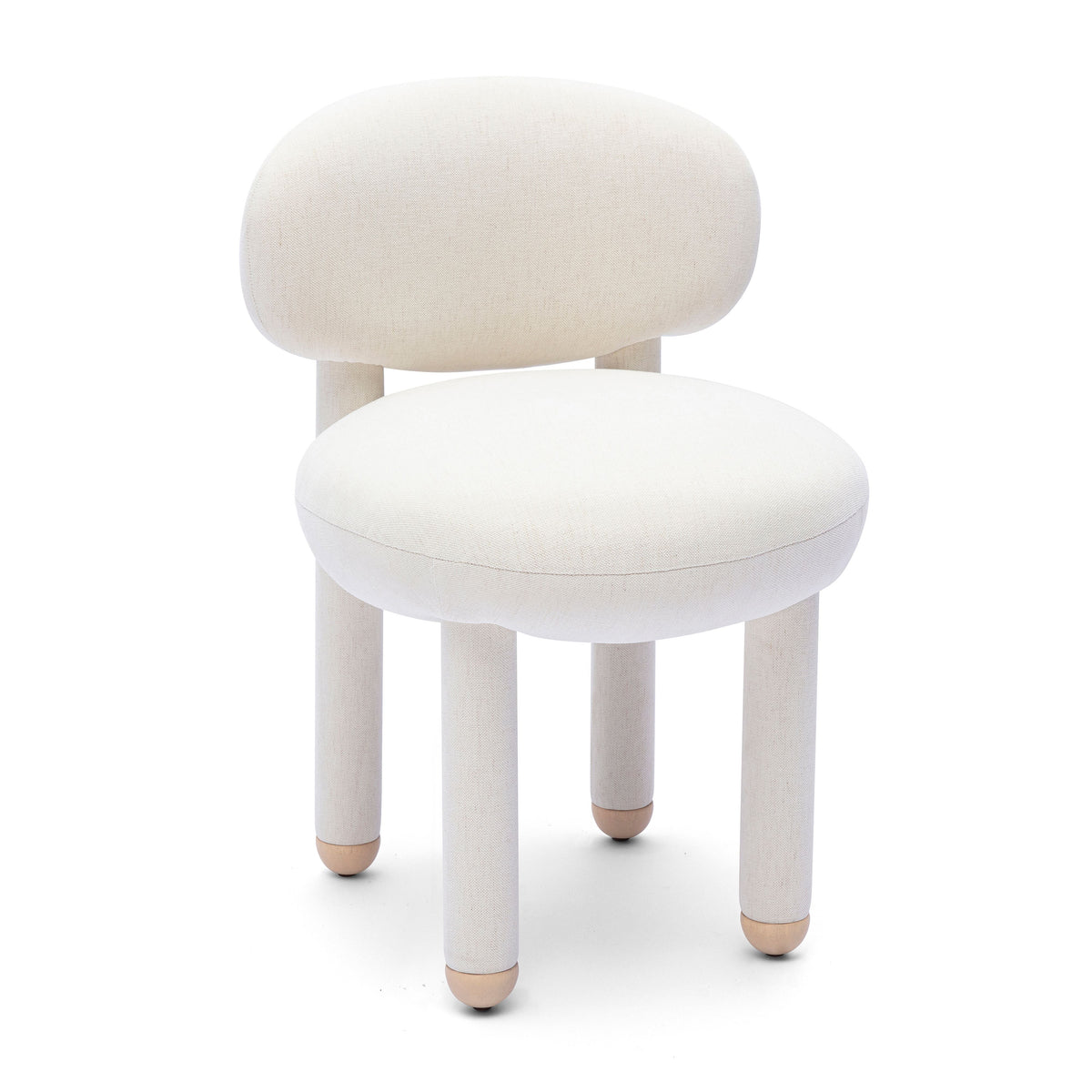 Manu Performance Fabric Side Chair showing compact footprint suited for small spaces