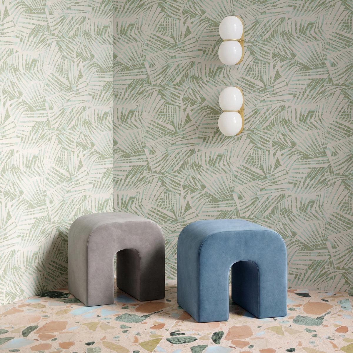 Desi Performance Fabric Ottoman - View 2