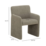 Crawley dining armchair rear angle emphasizing architectural curved lines