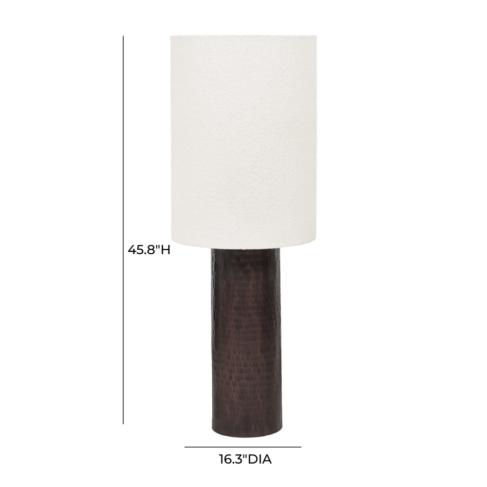 Grava Boucle & Hammered Bronze Metal Floor Lamp dimensions