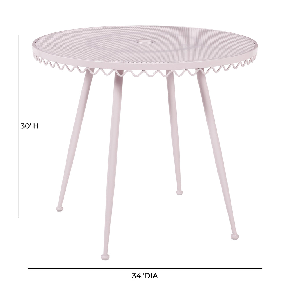 Erica 34" Wrought Iron Outdoor Round Cafe Table dimensions