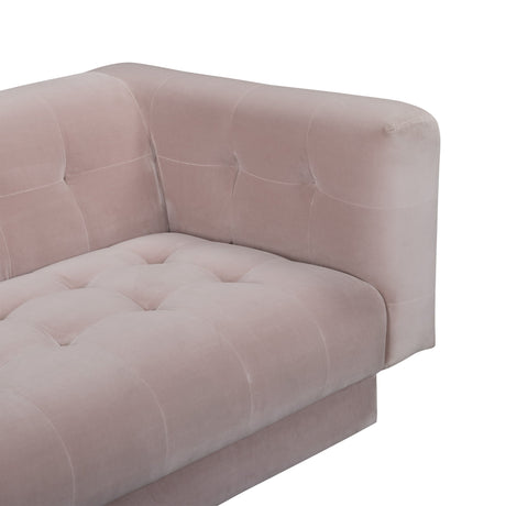 Side view displaying the clean-line geometric track arm of the Jules sofa