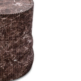 Cilla Red Faux Levanto Marble Indoor/Outdoor Concrete Side Table - View 4