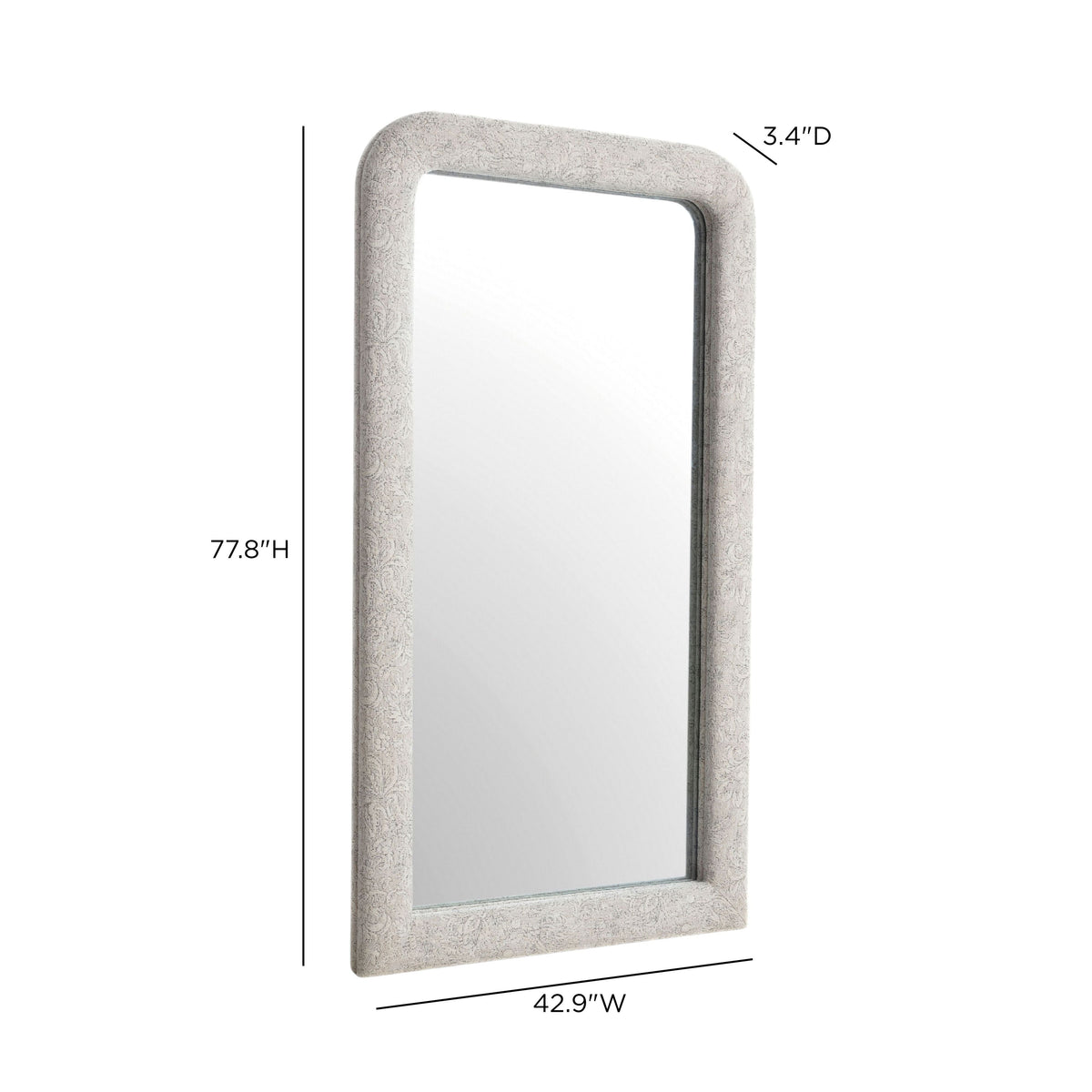 Heidi 43"X78" Upholstered Oversized Floor Mirror - View 5