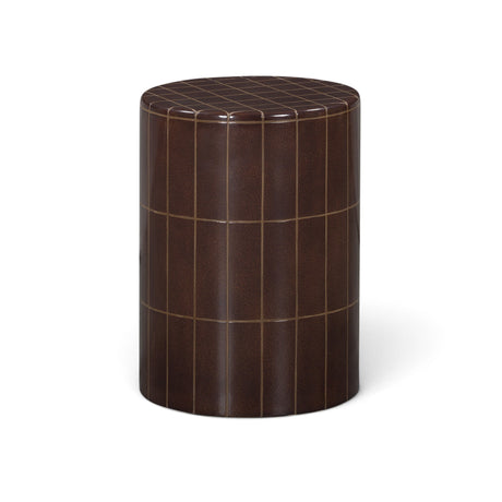 Tatiana round outdoor table placed on a stone patio surface