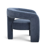 Low angle perspective highlighting stable base of Malone Accent Chair