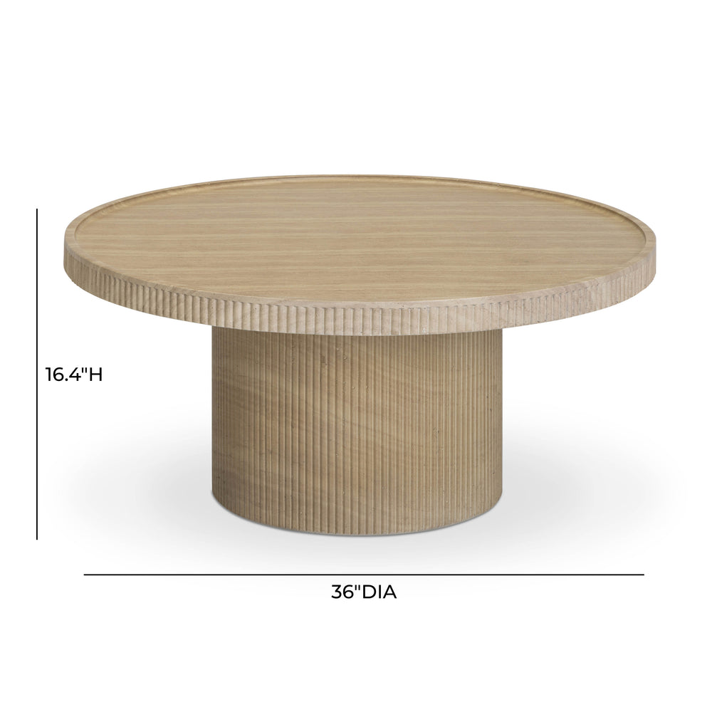 Darcy 36" Concrete Indoor / Outdoor Round Coffee Table dimensions