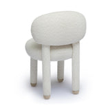Manu Performance Fabric Side Chair corner view illustrating chunky rounded legs