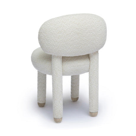 Manu Performance Fabric Side Chair corner view illustrating chunky rounded legs