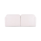 Gorge 81 inch modular loveseat styled in a modern minimalist living room setting