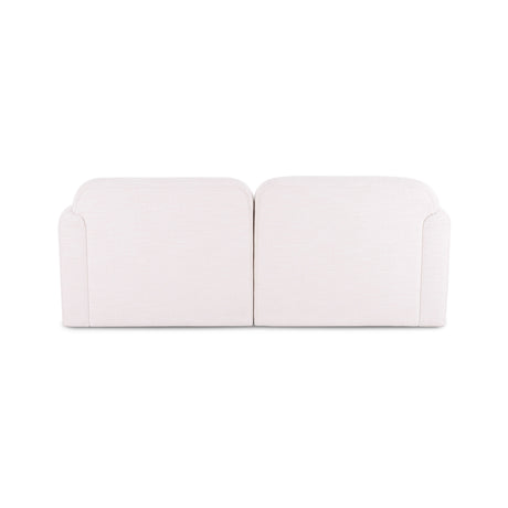 Gorge 81 inch modular loveseat styled in a modern minimalist living room setting