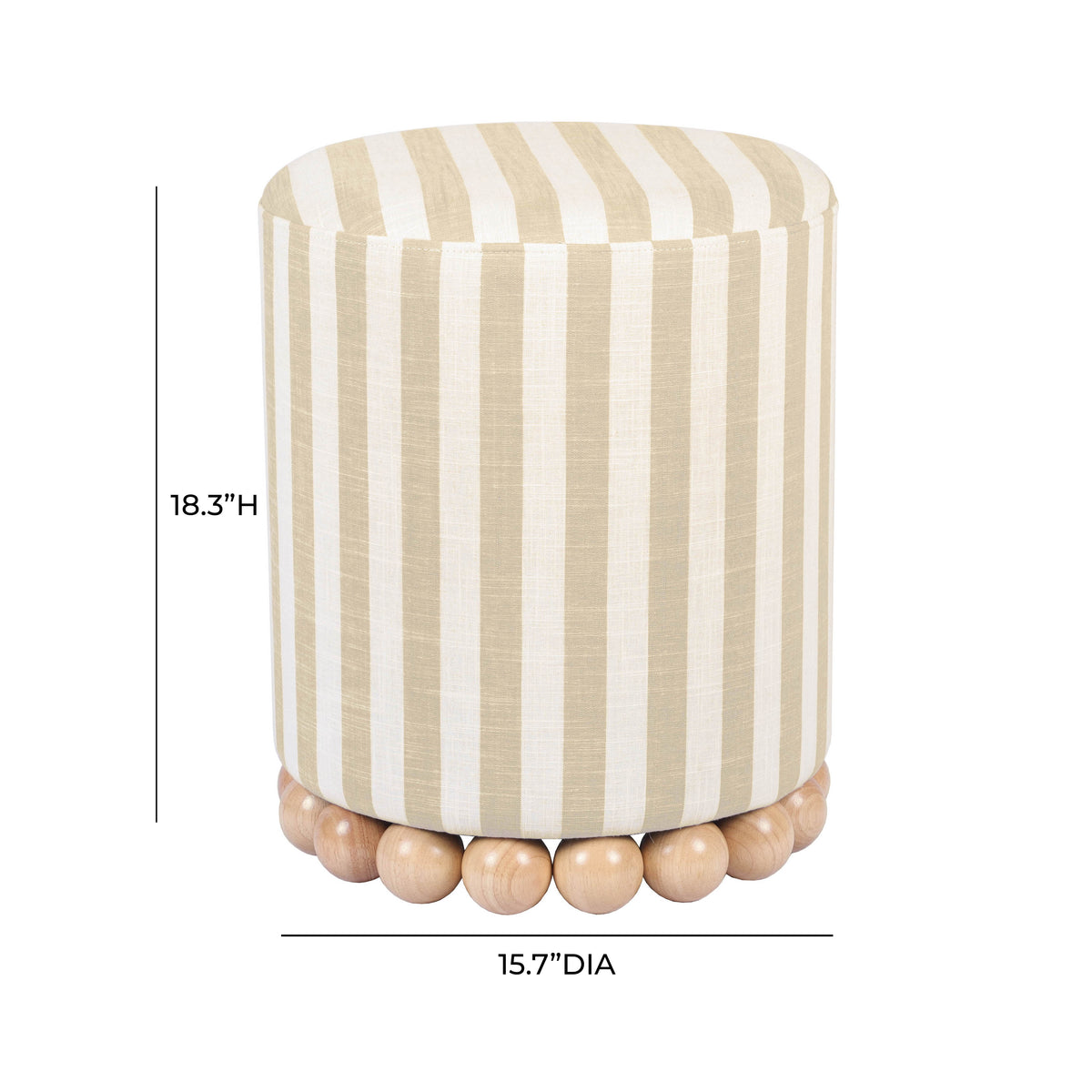 Dex transitional round ottoman angled perspective