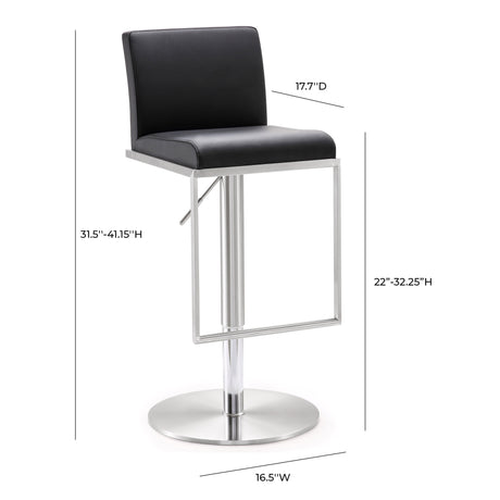 Amalfi Performance Vegan Leather Adjustable Stool - View 32