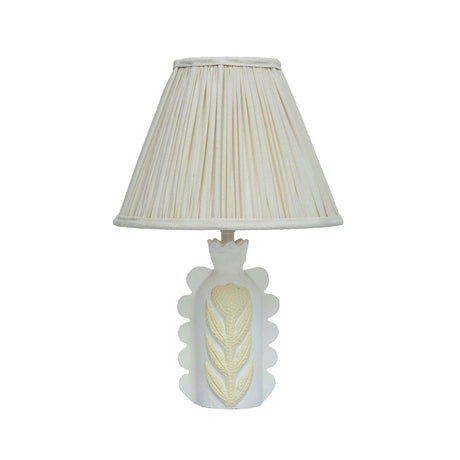 Edith Scalloped Papier Mache Flower Pleated Table Lamp - View 1