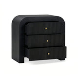 Hump 38-Inch Arched 3-Drawer Bedside Chest in natural wood tone finish