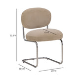 Top-down view of Becky chair upholstered seat cushion showing contoured edges