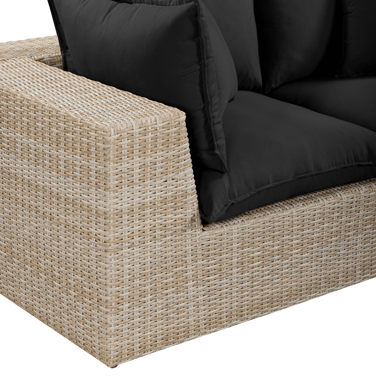 Cali outdoor lounge sofa low profile base craftsmanship