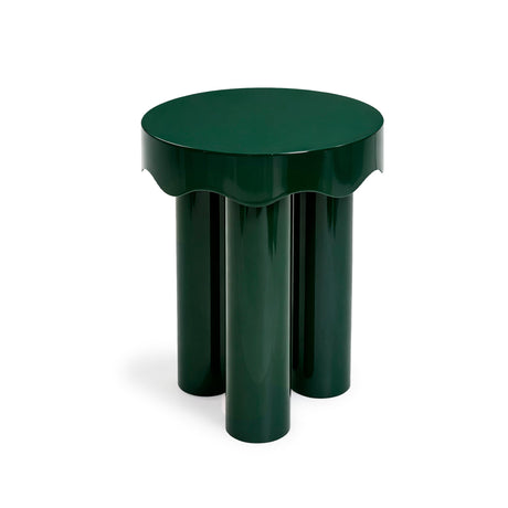 Casper High Gloss Nesting Side Table Set in green finish showing organic wavy edge profile