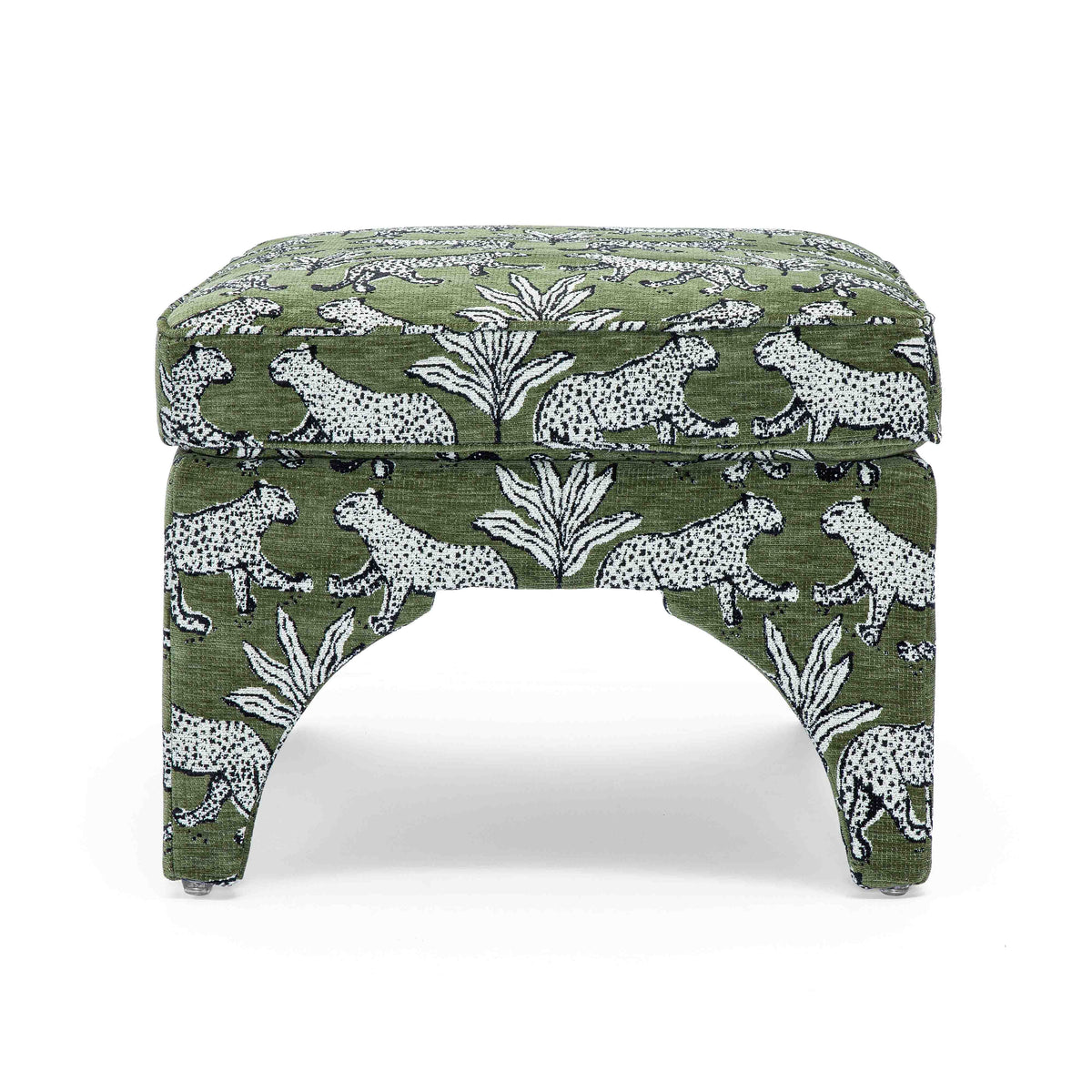 Raji Leopard Performance Jacquard Ottoman - View 15