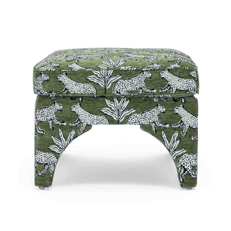 Raji Leopard Performance Jacquard Ottoman - View 15
