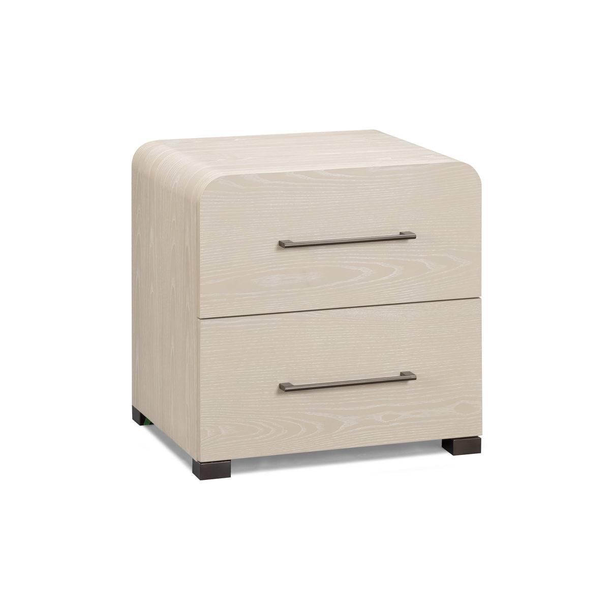 Washed ash finish variant of the Marissa nightstand in a contemporary bedroom setting