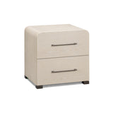 Washed ash finish variant of the Marissa nightstand in a contemporary bedroom setting