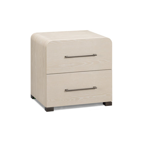 Washed ash finish variant of the Marissa nightstand in a contemporary bedroom setting