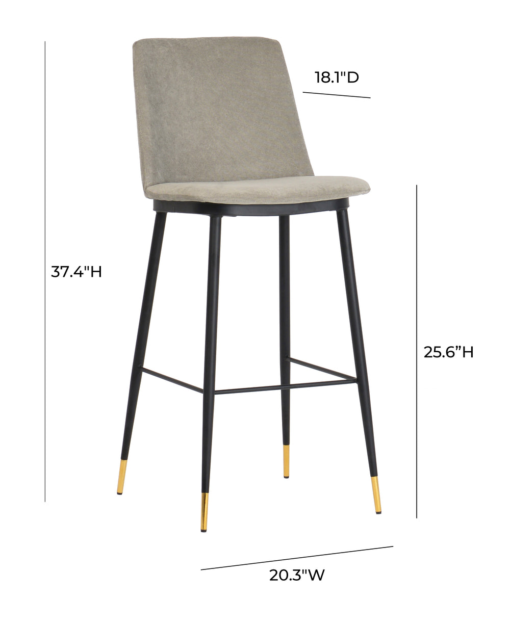 Evora Velvet Counter Stool - Set of 2 dimensions