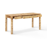 Berri 60" Natural Burl 3-Drawer Work Desk - View 3