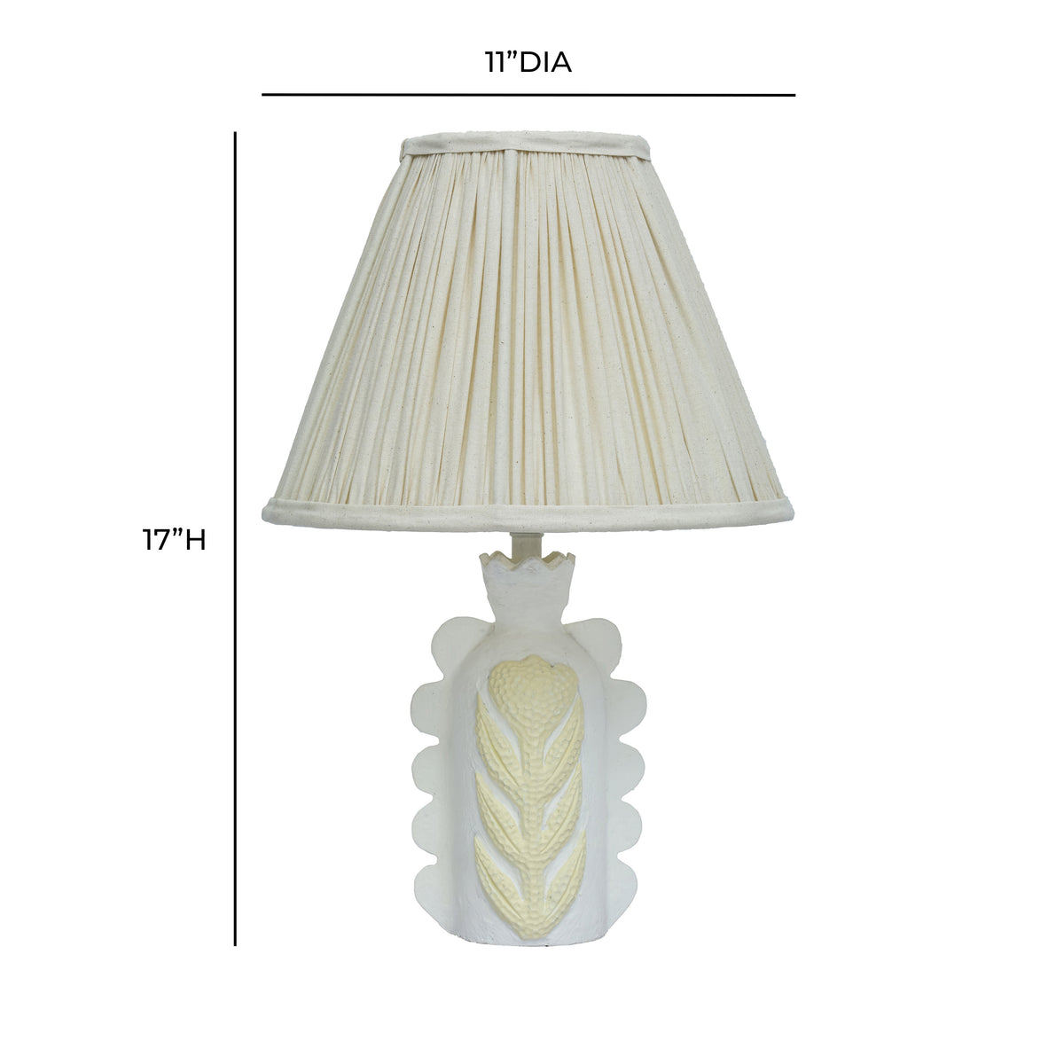 Edith Scalloped Papier Mache Flower Pleated Table Lamp - View 6
