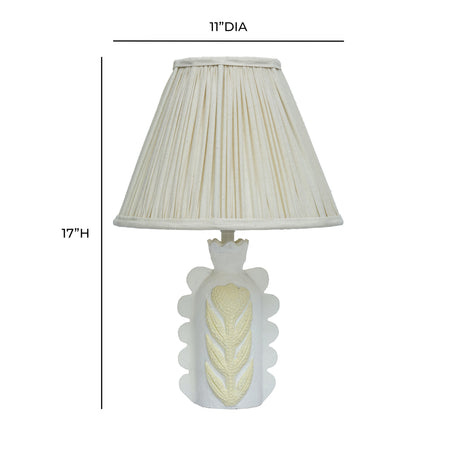 Edith Scalloped Papier Mache Flower Pleated Table Lamp - View 6