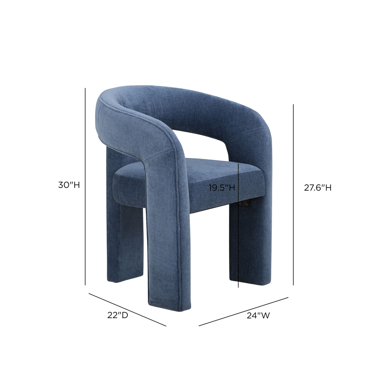 Malone Performance Chenille Dining Chair - View 35
