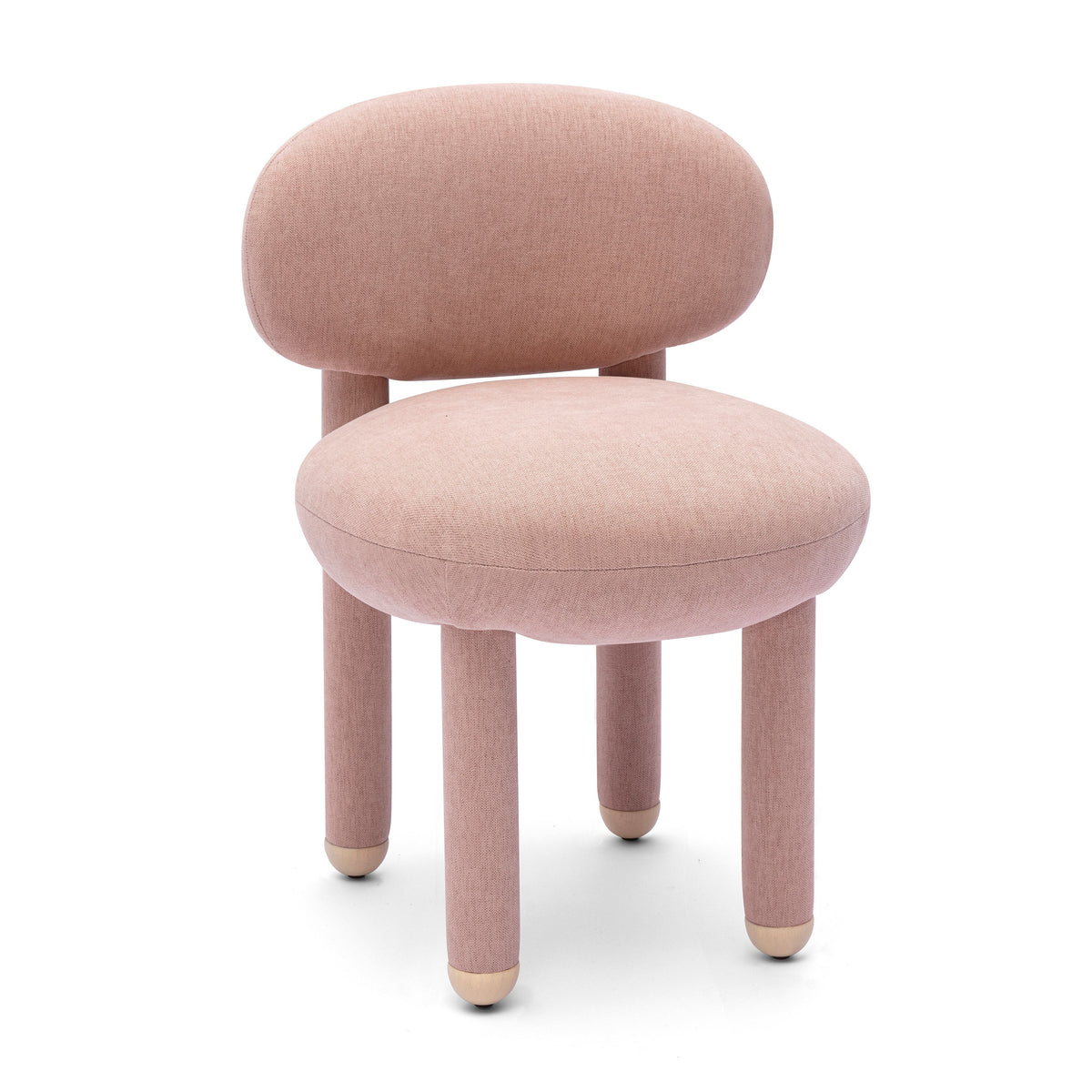 Manu Performance Fabric Side Chair front straight-on view showcasing pill backrest