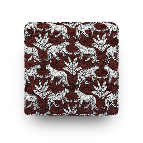 Raji Leopard Performance Jacquard Ottoman - View 4