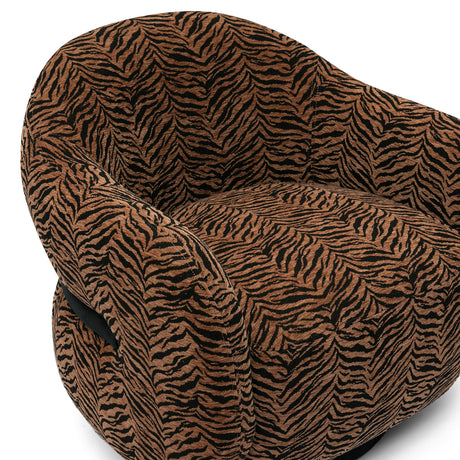Close-up detail of FOAK Salma swivel chair premium textured fabric upholstery