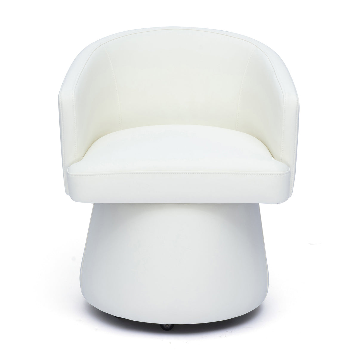 Kristen Rolling Desk Chair in Taupe textured fabric surface